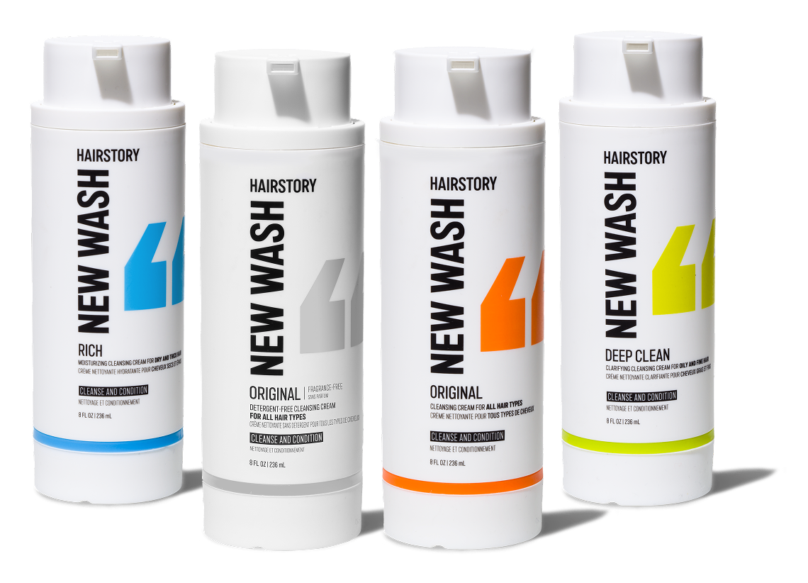 Shampoo strips. New Wash restores.